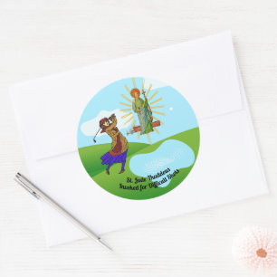 Sticker Rond St. Jude Thaddeus & Intrepid Femme Golfeur