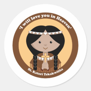 Sticker Rond St. Kateri Tekakwitha