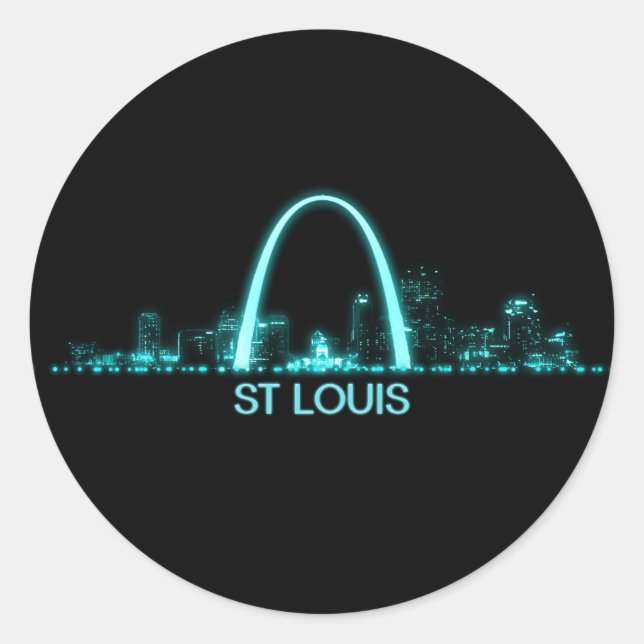 Sticker Rond St Louis Skyline (Devant)