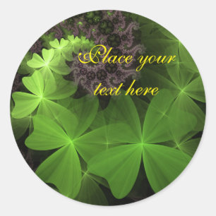 Sticker Rond St Patrick Shamrock Field