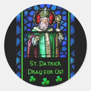 Sticker Rond St. Patrick Shamrocks irlandais en verre satiné