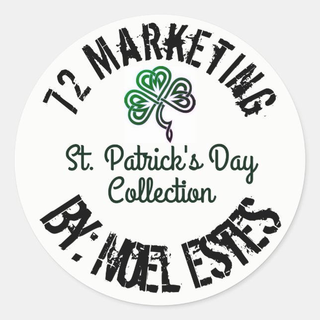 Sticker Rond St. PATRICK'S DAY 72 MARKETING COLLECTION (Devant)