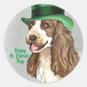 Sticker Rond St. Patrick's Day Anglais Cocker