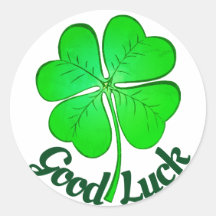 St Patrick's Day BONNE CHANCE Shamrock/Clover vert
