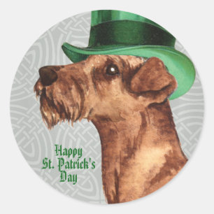 Sticker Rond St. Patrick's Day irlandais Terrier classique rond