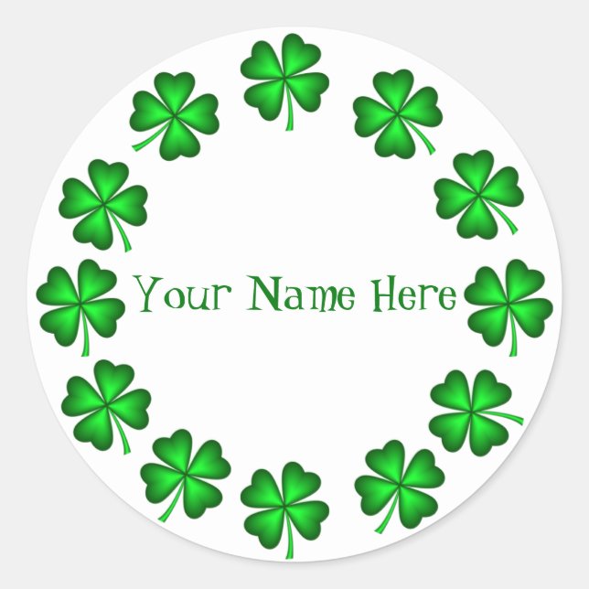 Sticker Rond St Patrick's Day Name (Devant)