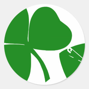 Sticker Rond St Patrick's Day - Obtenez Lucky 3 + 1 feuilles =