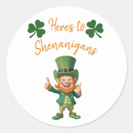 Sticker Rond St Patrick's Day Party-Voici aux Shenanigans-