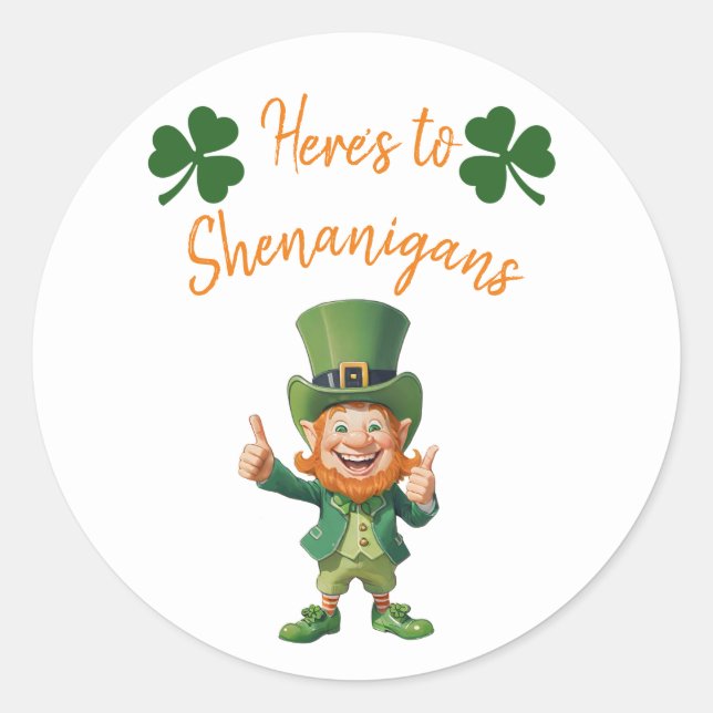 Sticker Rond St Patrick's Day Party-Voici aux Shenanigans- (Devant)