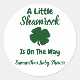 Sticker Rond St Patrick's Day, petit Shamrock