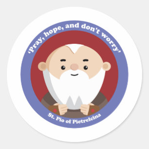 Sticker Rond St Pio de Pietrelcina