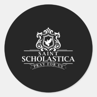 Sticker Rond St Scholastica bénédictin Saints catholiques bénéd