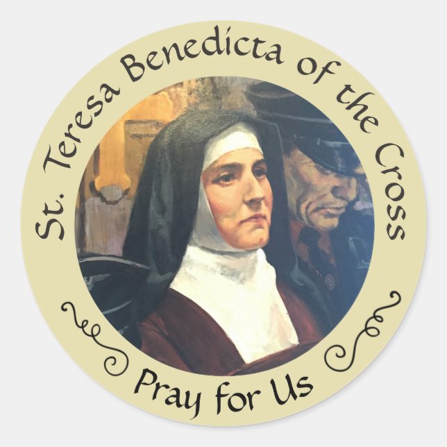 Sticker Rond St. Teresa Benedicta de la Fête de Croix 9 août (Devant)