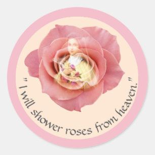 Sticker Rond St Therese de Lisieux avec l'autocollant de
