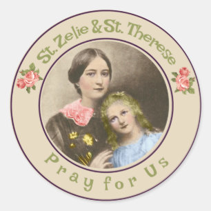 Sticker Rond St Therese et son St Zelie Martin de mère