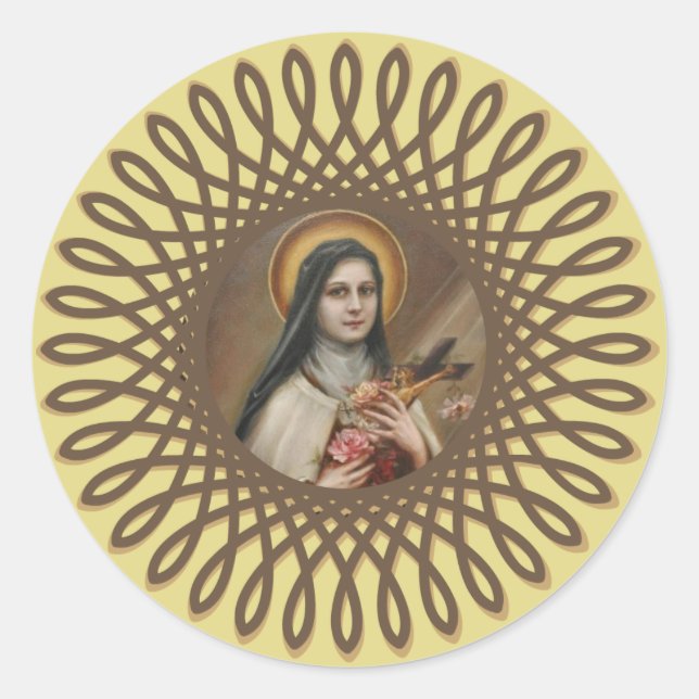 Sticker Rond St Therese, la petite frontière fleurie (Devant)