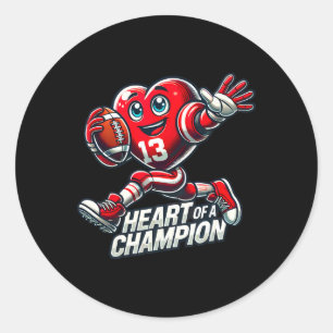 Sticker Rond St-Valentin Cœur de champion de football Design