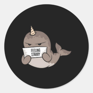 Sticker Rond Stabilisation du sentiment Narwhal