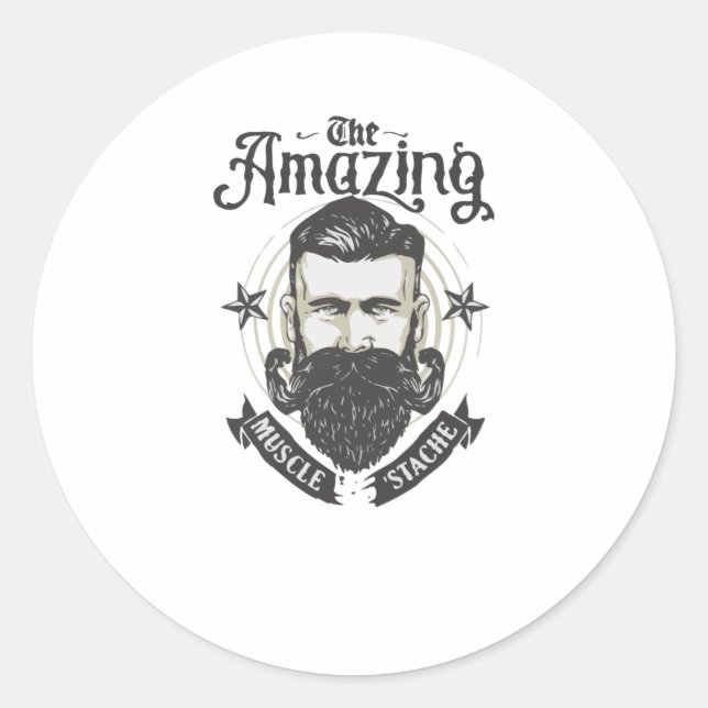 Sticker Rond Stache musculaire (Devant)