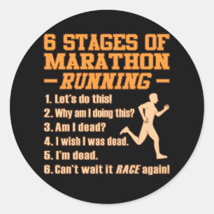 Sticker Rond Stades De Marathon Coureur Sarcastique Graphi
