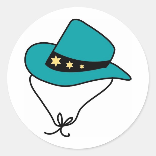 Sticker Rond Star Band sur Blue Cowboy Casquette (Devant)