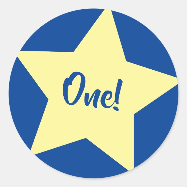 Sticker Rond Star Cute Kid's Birthday Party Space (Devant)