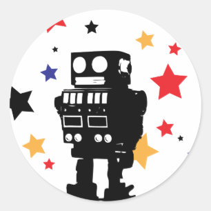 Sticker Rond Star du robot