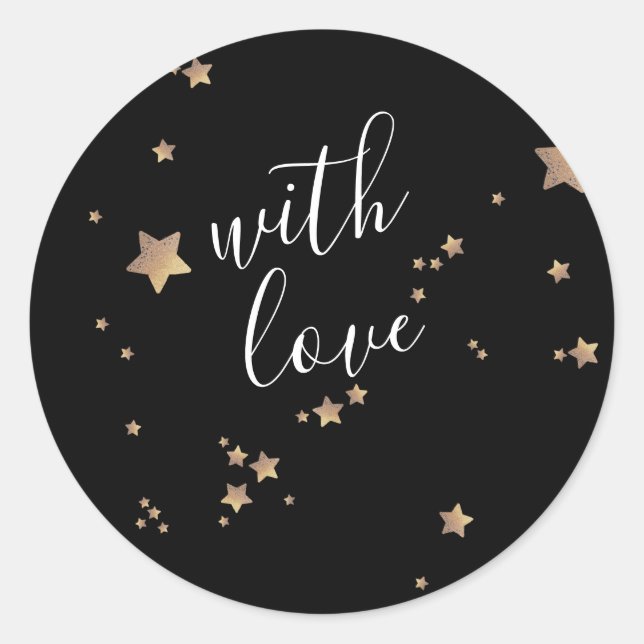 Sticker Rond Star moderne Black Onyx Noël Joyeux Noël (Devant)