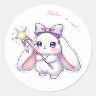 Sticker Rond Star Ribbon Magic Wand Bunny - Dreamy Sparkle