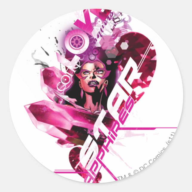 Sticker Rond Star Sapphire Graphisme 8 (Devant)