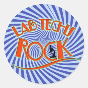 STICKER ROND STARBURST LAB TECHS ROCK (LABORATOIRE SCIENTIFIQUE