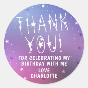 Sticker Rond Starry Girls Sleepover Star Merci