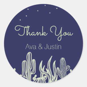 Sticker Rond Starry Sky et Cactus Merci moderne