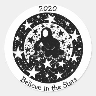 Sticker Rond Stars & Constellations Dream Weaver B/W