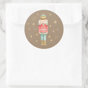 Sticker Rond Stars d'or de Noisette Rustique Kraft