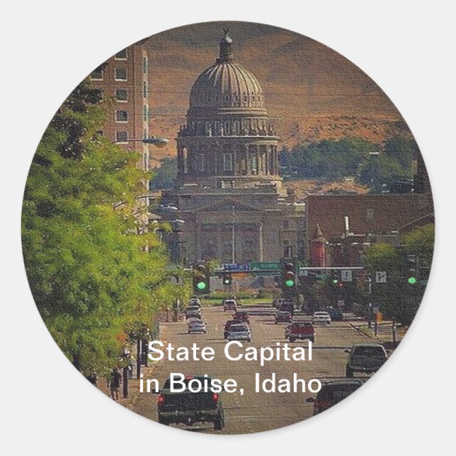 Sticker Rond State Capital in Boise, Idaho (Devant)