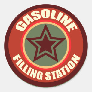 Sticker Rond Station de remplissage d'essence Oxygentees