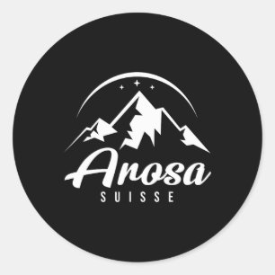 Sticker Rond Station de ski Arosa Suisse Ski Snowboard