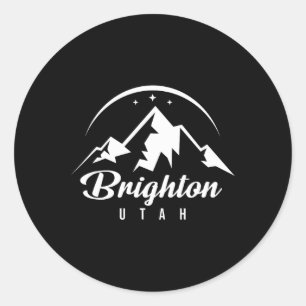 Sticker Rond Station de ski de Brighton Utah Ski Snowboard