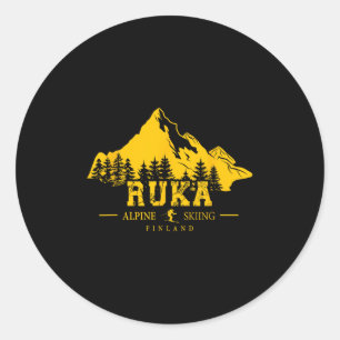 Sticker Rond Station de ski Ruka Finland Kuusamo Rukatunturi Al
