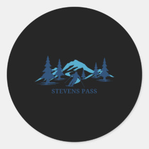 Sticker Rond Station de ski Stevens P Washington Skieur Ski