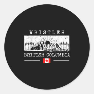 Sticker Rond Station de ski Whistler Mountain Canada Ski Britis