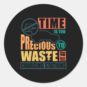 Sticker Rond Stations de chargement des voitures antiélectriqu