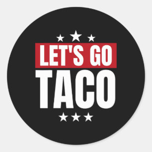 Sticker Rond Statistiques amusantes Taco Allons à Taco