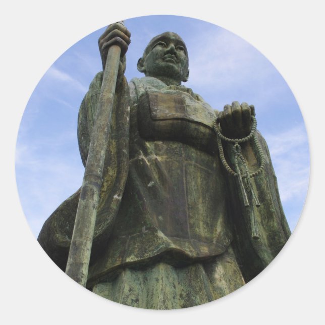 Sticker Rond Statue bouddhiste d'Imayama Kobo Daishi (Devant)