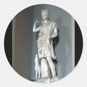Sticker Rond Statue de Diana (Artemis) à Vatican à Rome