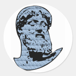 Sticker Rond Statue de Poseidon