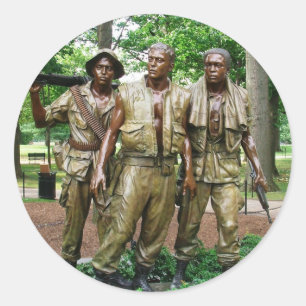 Sticker Rond Statue des trois vétérinaires de guerre des