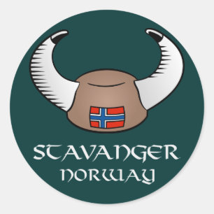 Sticker Rond Stavanger Norvège Viking Casquette