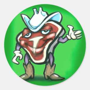 Sticker Rond Steak